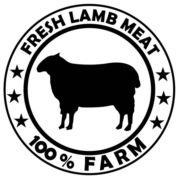 Farm Fresh Lamb Meat Stamp Vector Eps — Stock Vector