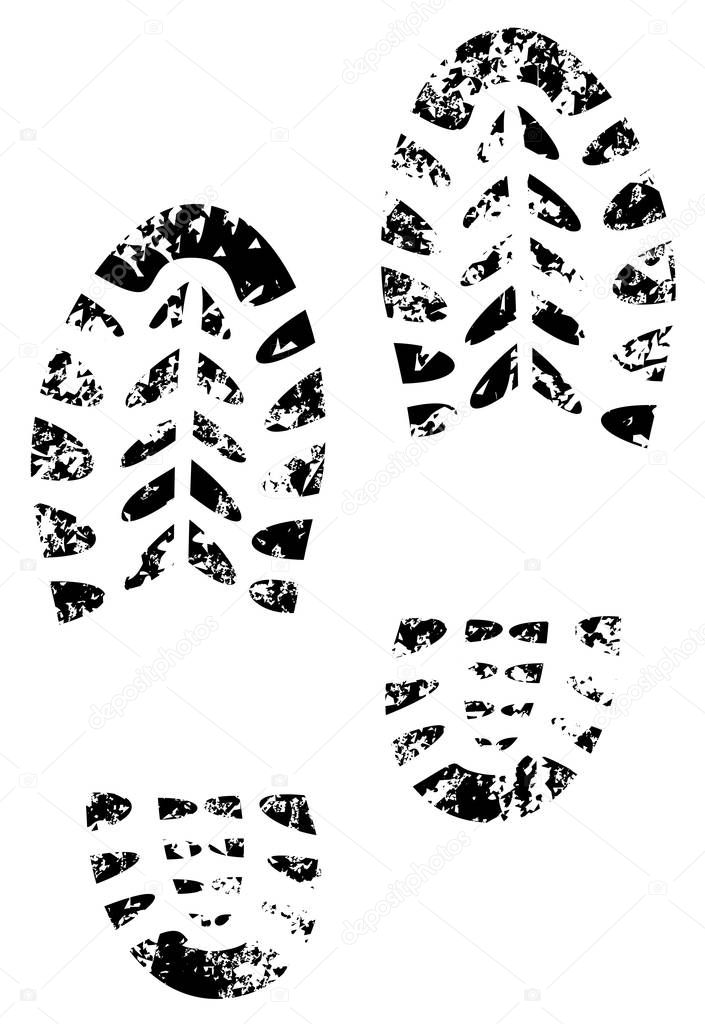 shoe print grunge illustration vector eps 10