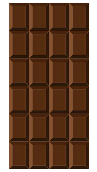 Barra Chocolate Isolada Fundo Branco Ilustração Vetorial Eps — Vetor de Stock