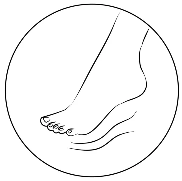 Women Foot Drawing Icon White Background Vector Eps — ストックベクタ