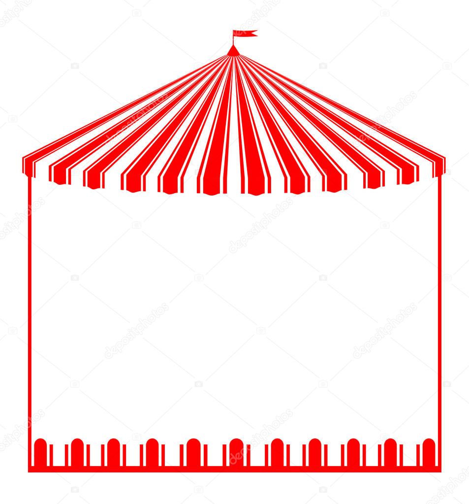 carnivals frame with a circus tent on top, vector eps 10