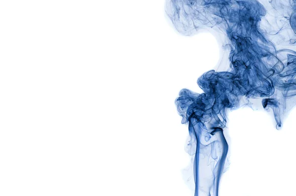Abstracte Blauwe Rook Geïsoleerd Witte Achtergrond — Stockfoto