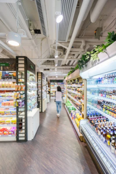 Supermarket Aisle Motion Blur — Stock Photo, Image