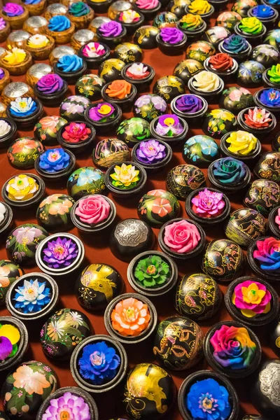 Ručně Vyráběné Mýdlo Květiny Noci Trhu Chiang Mai Thajsko — Stock fotografie