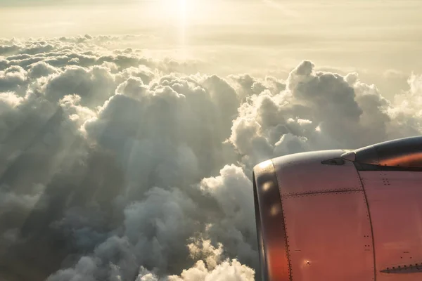 Nuages Ciel Vus Travers Fenêtre Aéronef — Photo