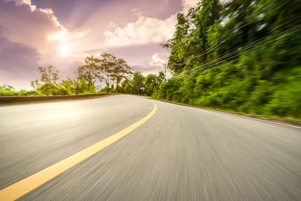 Bewegung Verschwommen Autobahn Auf Bergen — Stockfoto