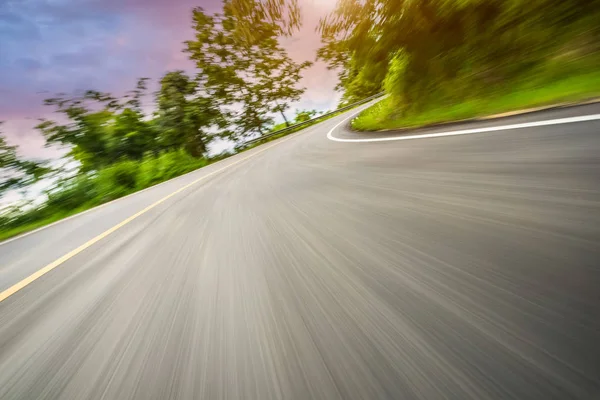 Bewegung Verschwommen Autobahn Auf Bergen — Stockfoto