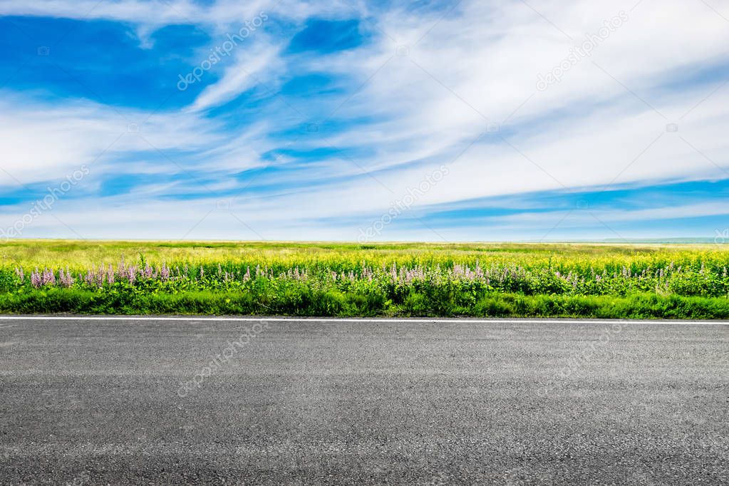 road in grassland China