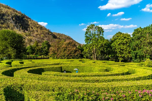 Tayland'da mavi gökyüzü altında labirent — Stok fotoğraf