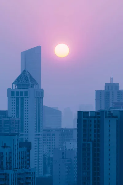 City in sunset in China — Stock Photo, Image