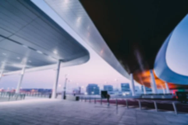 Blurred interior in airport at night — Stock Photo, Image