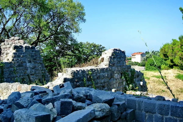 Ruins Old Fortress. Town of Bar in Montenegro. Fortress in the old town on a sunny summer day. Very visited place by tourists.