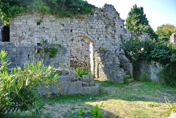 Ruins Old Fortress. Town of Bar in Montenegro. Fortress in the old town on a sunny summer day. Very visited place by tourists.