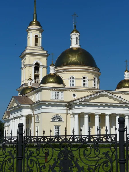 Russia orthodox architecture. Spaso-Preobrazhensky cathedral church in Nevyansk, Sverdlovsk region