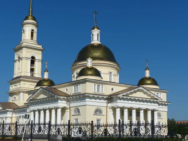 Russia orthodox architecture. Spaso-Preobrazhensky cathedral church in Nevyansk, Sverdlovsk region