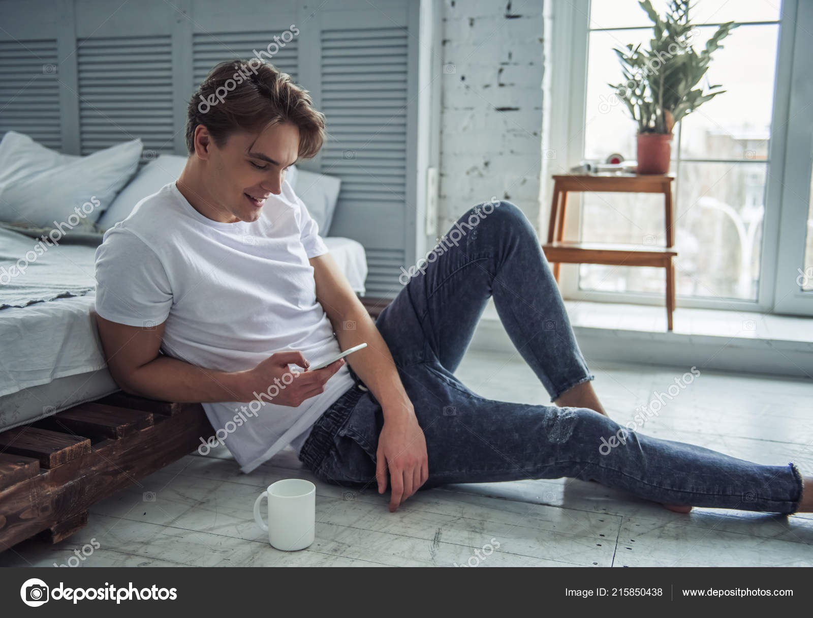 Young man shop casual clothes