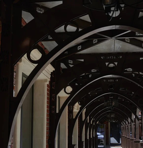 arch of wood top leaving in perspective