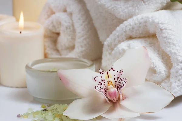 Spa items with orchid Stock Picture