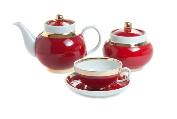 Set de té rojo — Foto de Stock