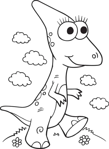 Cute Dinosaur Illustration Vector Art — Stock Vector