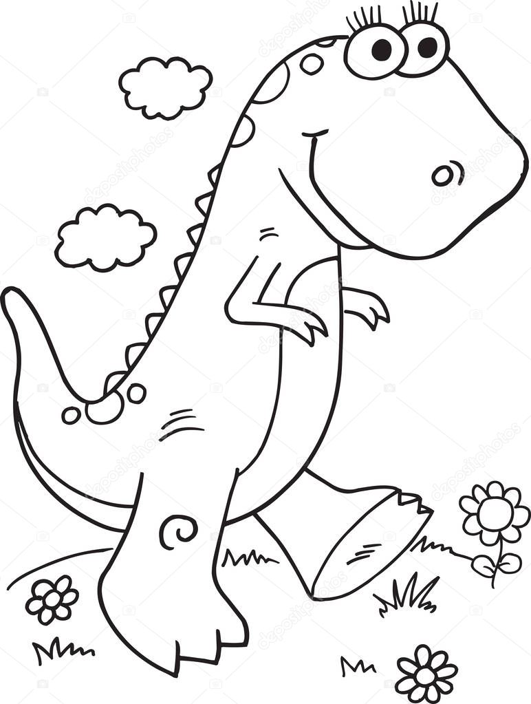 Cute Dinosaur Illustration Vector Art