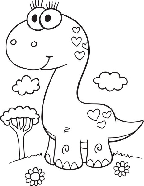 Cute Dinosaur Illustration Vector Art