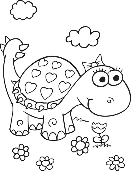 可爱的恐龙矢量插图艺术 — 图库矢量图片
