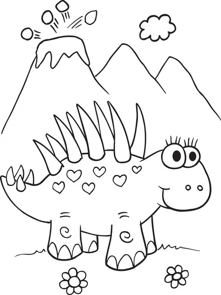Roztomilé dinosauří ilustrace vektorové umění — Stockový vektor