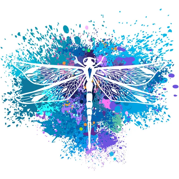 Dragonfly Colorful Background — Stock Vector