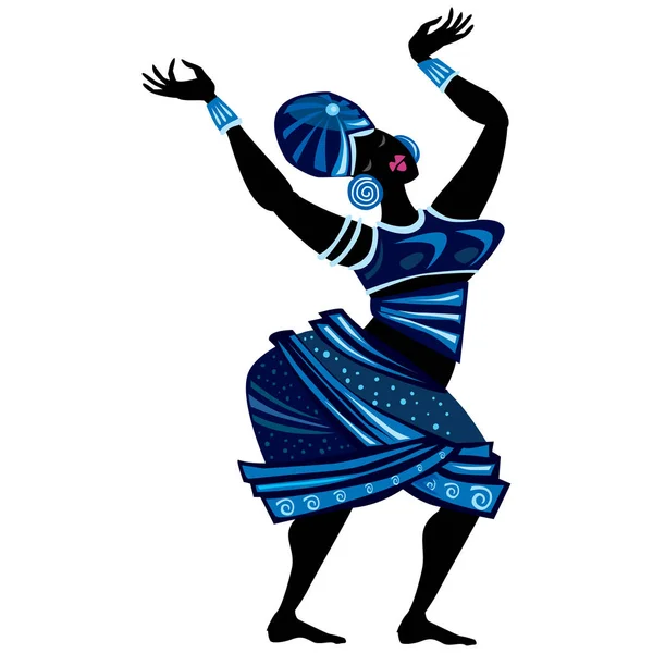 Afro Vrouwen Dansen Concept Dansende Meisje Decoratieve Stijl — Stockvector