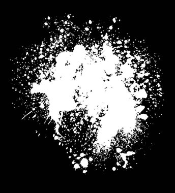 El çizim beyaz boya su sıçramalarına. Kar. Tasarım öğesi. Siyah izole doku