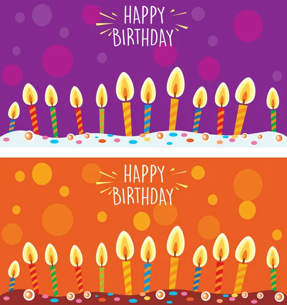 Karta s narozeninovým dortem a svíčky. — Stockový vektor