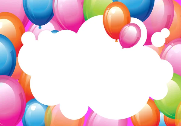 Bonheur Jour de naissance toile de fond avec des ballons à air multicolore — Image vectorielle