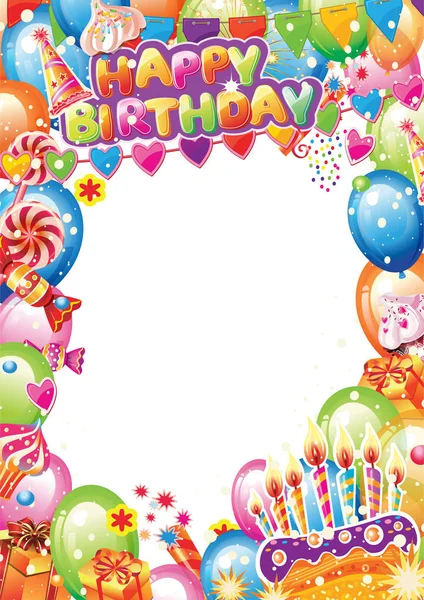 Carte d'anniversaire avec place pour le texte — Image vectorielle