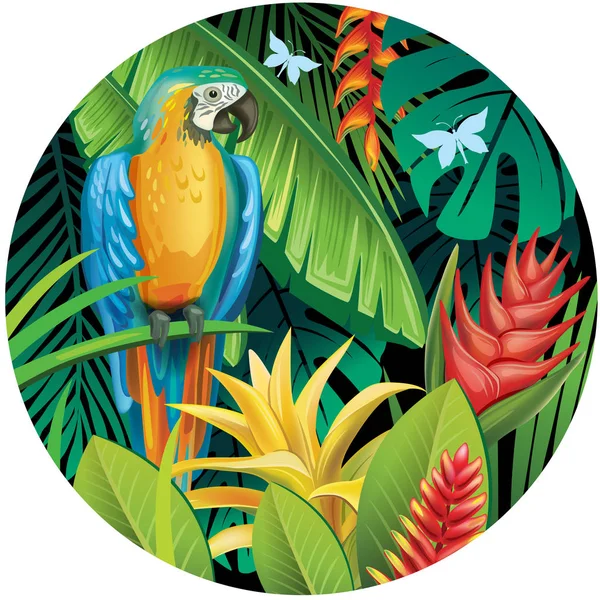 Fondo con plantas tropicales — Vector de stock