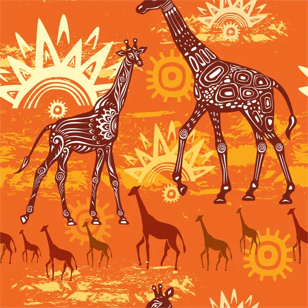 Seamless pattern with Giraffes — Stock Vector