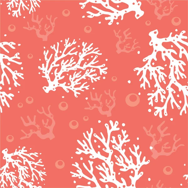 Patrón sin costuras de coral. Coral vivo — Vector de stock