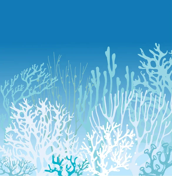 珊瑚在水下漂白 — 图库矢量图片