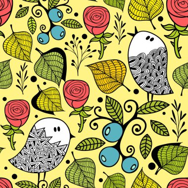 Sonbahar stil doğa ile Seamless modeli. Vektör sanat.