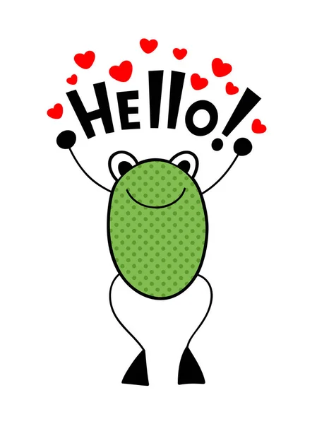 Roztomilý frog s láskou zprávou. Vektorové grafiky. — Stockový vektor