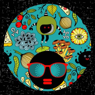 Koyu tenli ve yaratıcı türban başında genç afro kızla.