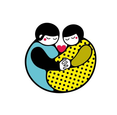 İki aşık birkaç. Vektör sanat.