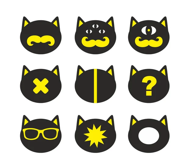 Set de gatos fantásticos en estilo retro . — Vector de stock