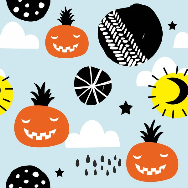 Seamless pattern for halloween party decoration. Vector art. — Stock Vector