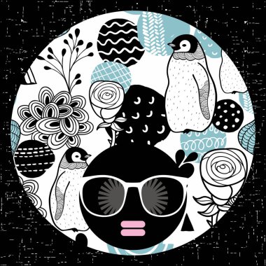 Kediler adımları ve ananas yaz zaman ile Seamless Modeli.