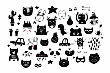 İskandinav tarzında büyük siyah beyaz görüntüler..