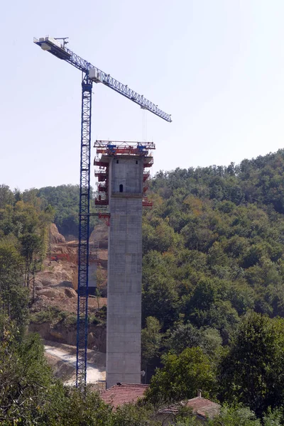 Edificio Gran Altura Construcción Basada Puente Para Torre Autopista — Foto de Stock