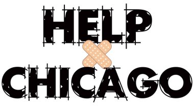 Vector Illustration to Help Chicago which is one of the deadliest cities in the world. clipart