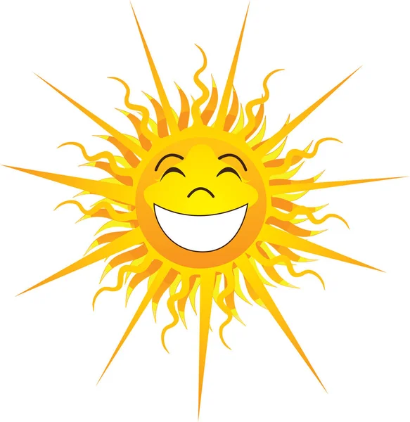 Vektorové Ilustrace Šťastné Slunce Samostatný Royalty Free Stock Vektory