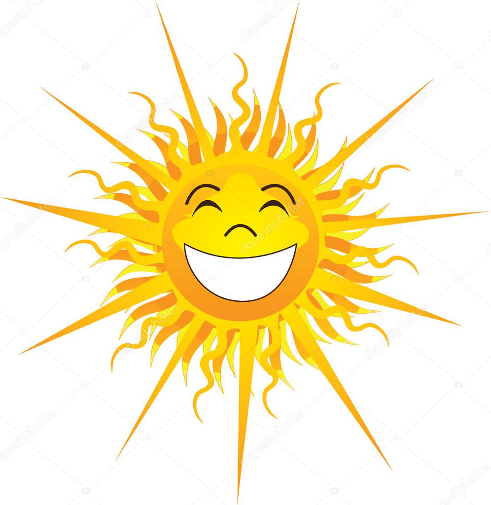 Vector Illustration of Happy Sunshine Isolated.